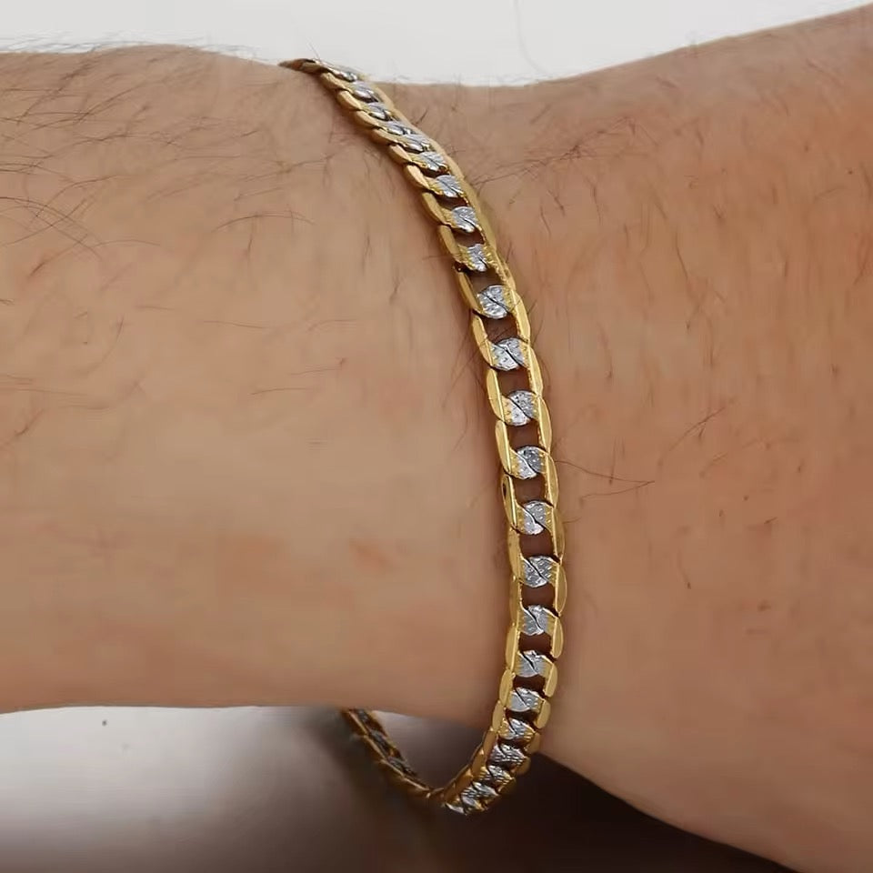 4mm Diamond Cut Cuban Link Necklace And Bracelet Set In Stainless Steel Premium Durable Jewelry For Men
