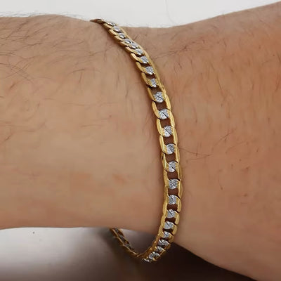 4mm Diamond Cut Cuban Link Necklace And Bracelet Set In Stainless Steel Premium Durable Jewelry For Men
