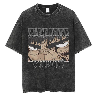 Vintage Washed Black Streetwear Tee for Men Stylish Fit