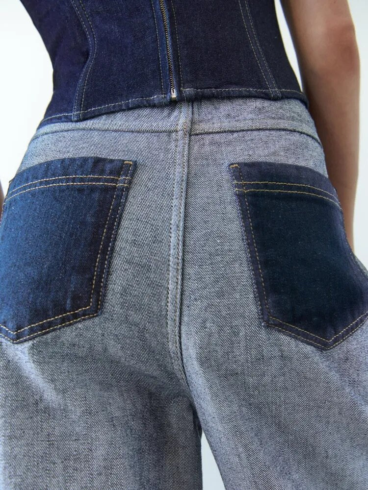Autumn-Ready Women's High-Waisted Wide-Leg Jeans Reverse Design