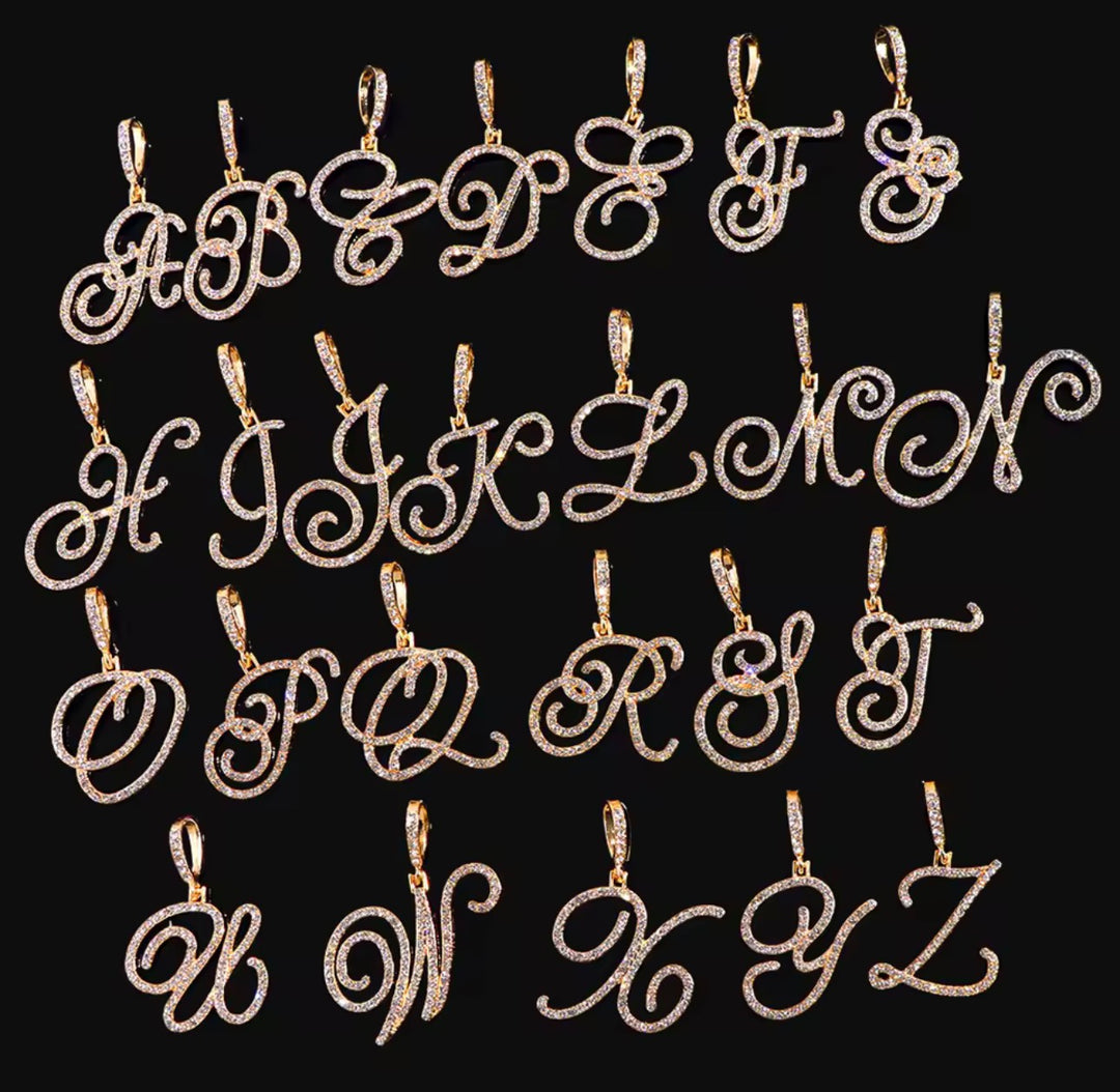 Bling Crystal Necklace (Initial Chain)