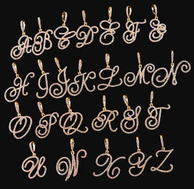 Bling Crystal Necklace Initial Chain With Custom Letter Pendant Jewelry Gift For Her