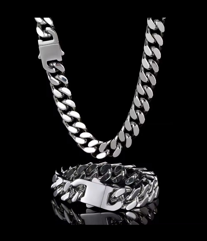 Stainless Steel Men’s Cuban Link Chain Necklace