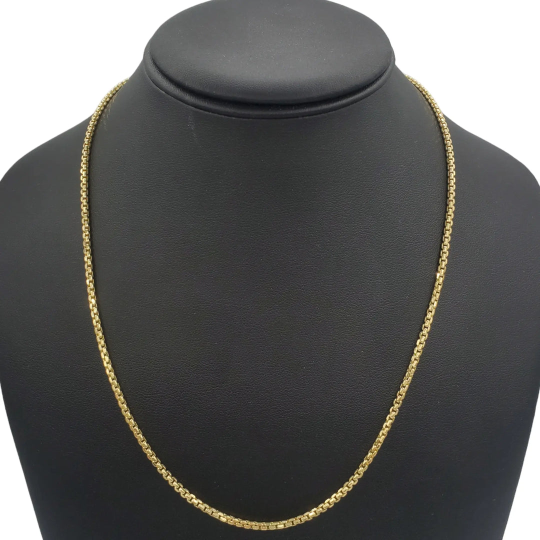 14K Gold- Hollow Box Chain (Yellow Gold)