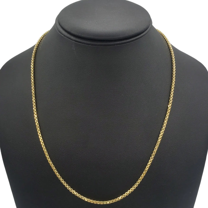 14K Gold- Hollow Box Chain (Yellow Gold)