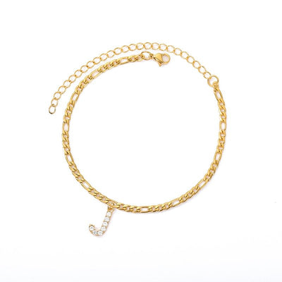A Z Initial Letter Anklets For Women Stainless Steel Gold Alphabet Cuban Link Anklet Bracelet Boho Jewelry Gift