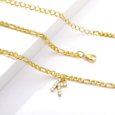 A Z Initial Letter Anklets For Women Stainless Steel Gold Alphabet Cuban Link Anklet Bracelet Boho Jewelry Gift