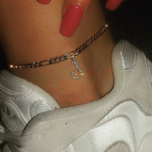 A Z Initial Letter Anklets For Women Stainless Steel Gold Alphabet Cuban Link Anklet Bracelet Boho Jewelry Gift