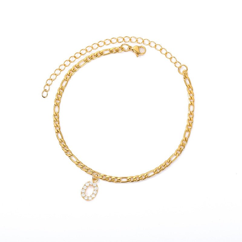 A Z Initial Letter Anklets For Women Stainless Steel Gold Alphabet Cuban Link Anklet Bracelet Boho Jewelry Gift