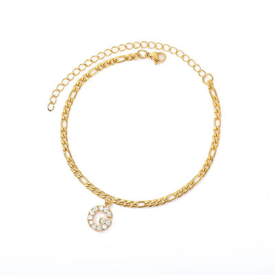 A Z Initial Letter Anklets For Women Stainless Steel Gold Alphabet Cuban Link Anklet Bracelet Boho Jewelry Gift