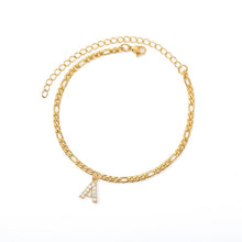 A Z Initial Letter Anklets For Women Stainless Steel Gold Alphabet Cuban Link Anklet Bracelet Boho Jewelry Gift