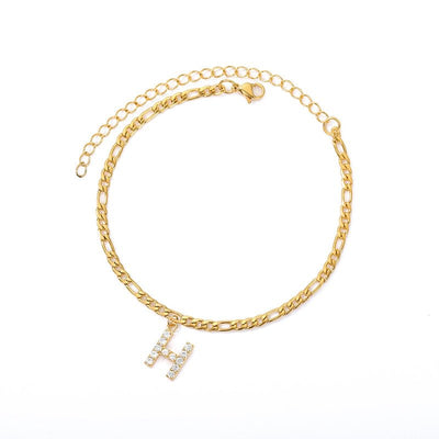 A Z Initial Letter Anklets For Women Stainless Steel Gold Alphabet Cuban Link Anklet Bracelet Boho Jewelry Gift