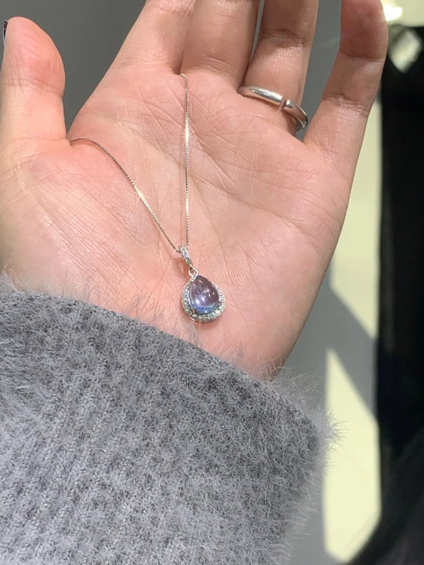 Crystal Teardrop Pendant Necklace