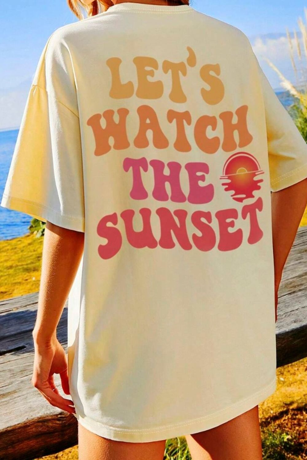SUNSET VIBES Round Neck T-Shirt for Effortless Style