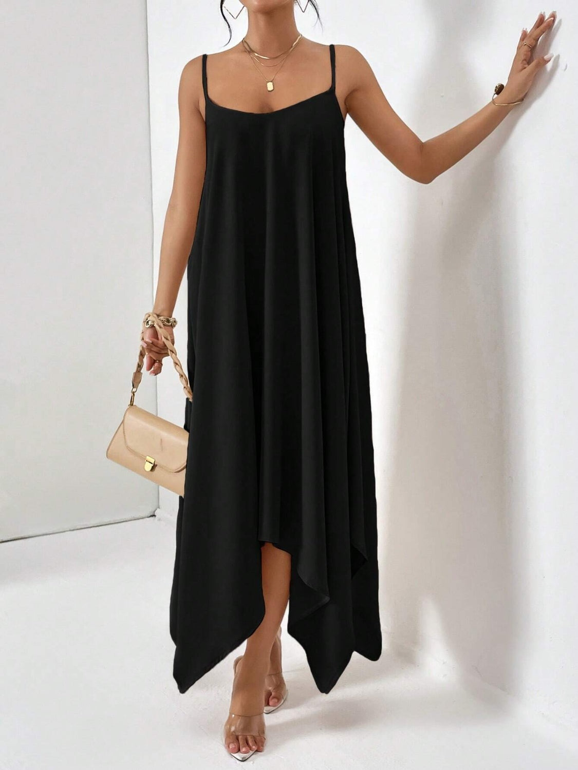 Sophisticated Scoop Neck Midi Dress for Effortless Elegance