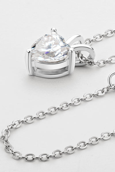 1 Carat Moissanite Heart-Shaped Pendant Necklace Gift