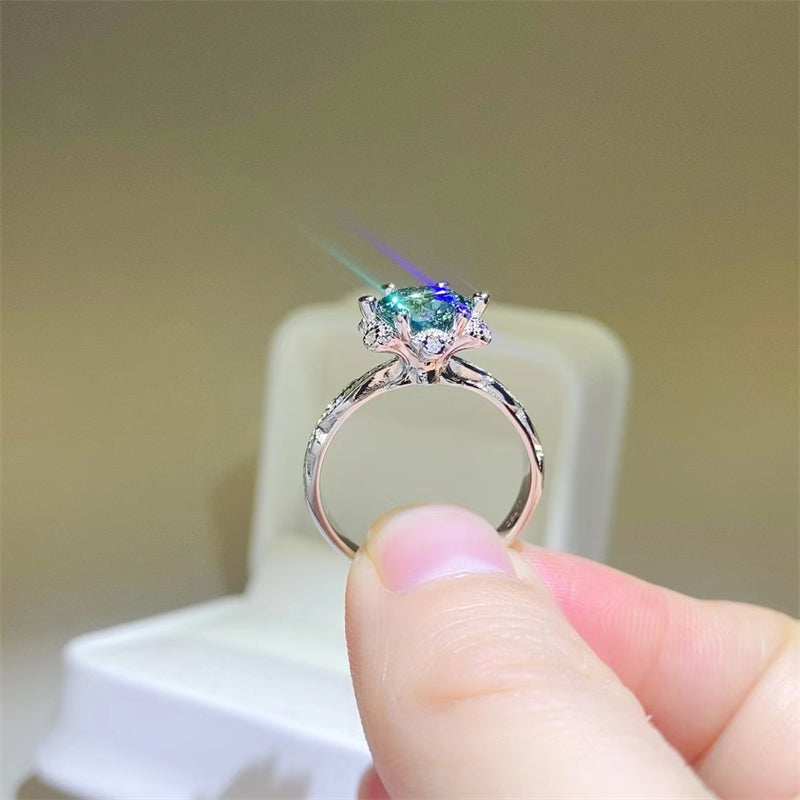 2 Carat Moissanite 925 Sterling Silver Ring for Elegance