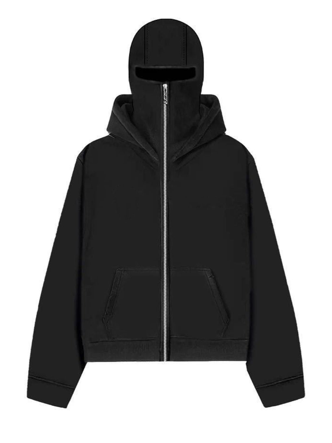 Men's Zip Up Long Sleeve Hoodie with Mask for Comfort