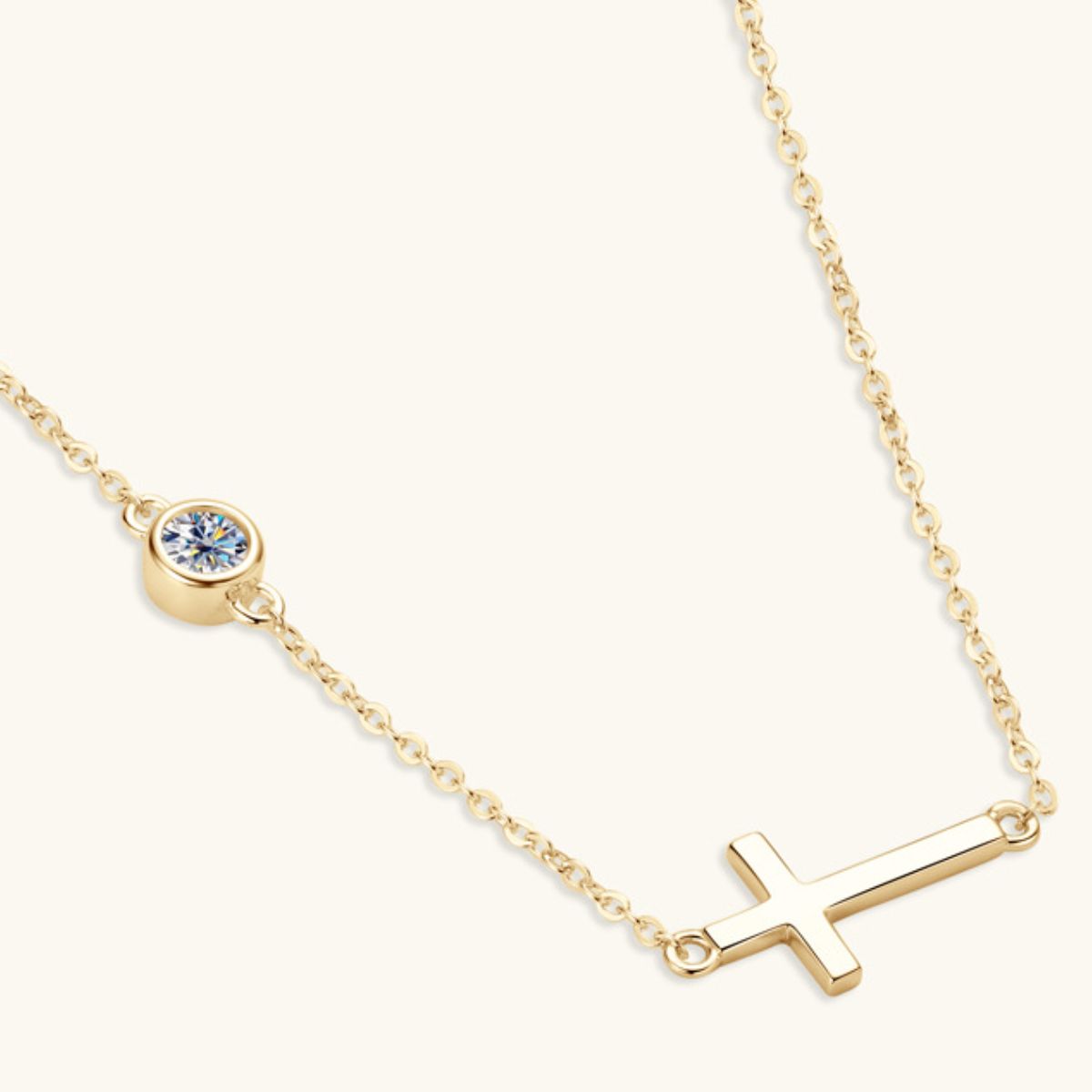 Cross 925 Sterling Silver Moissanite Necklace for Women