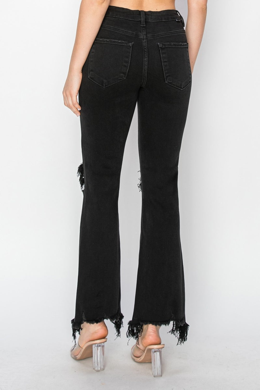 Trendy Distressed Full Length Jeans with Functional Pockets by RISEN