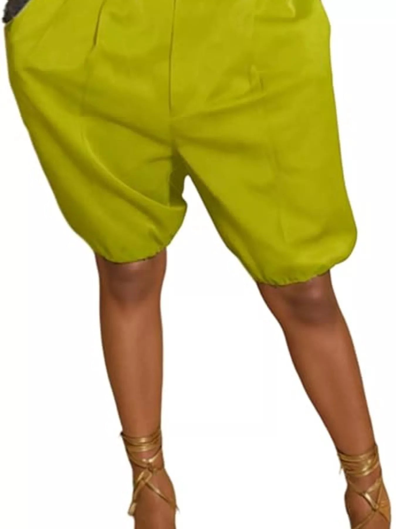 Pleated Detail High Waist Shorts