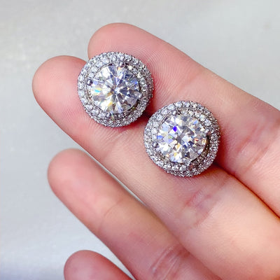 6 Carat Moissanite 925 Sterling Silver Earrings for Elegance