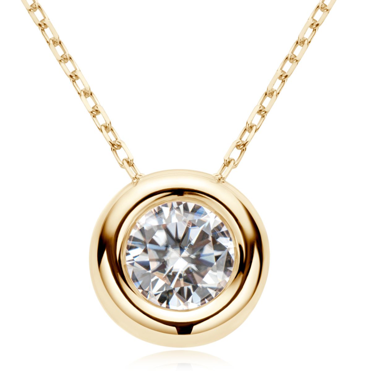 Moissanite Hypoallergenic Necklace, Rose Gold/Gold