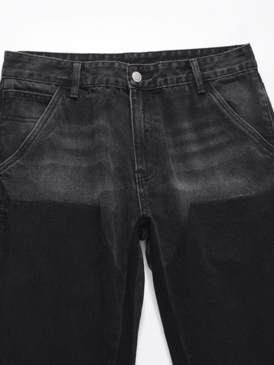 Men's Full Size Washed Straight Leg Jeans Plus Size Fit