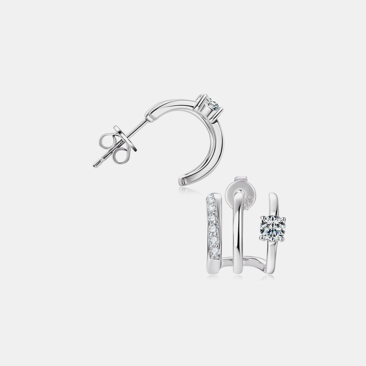 Moissanite D-Color Earrings, 0.84ct