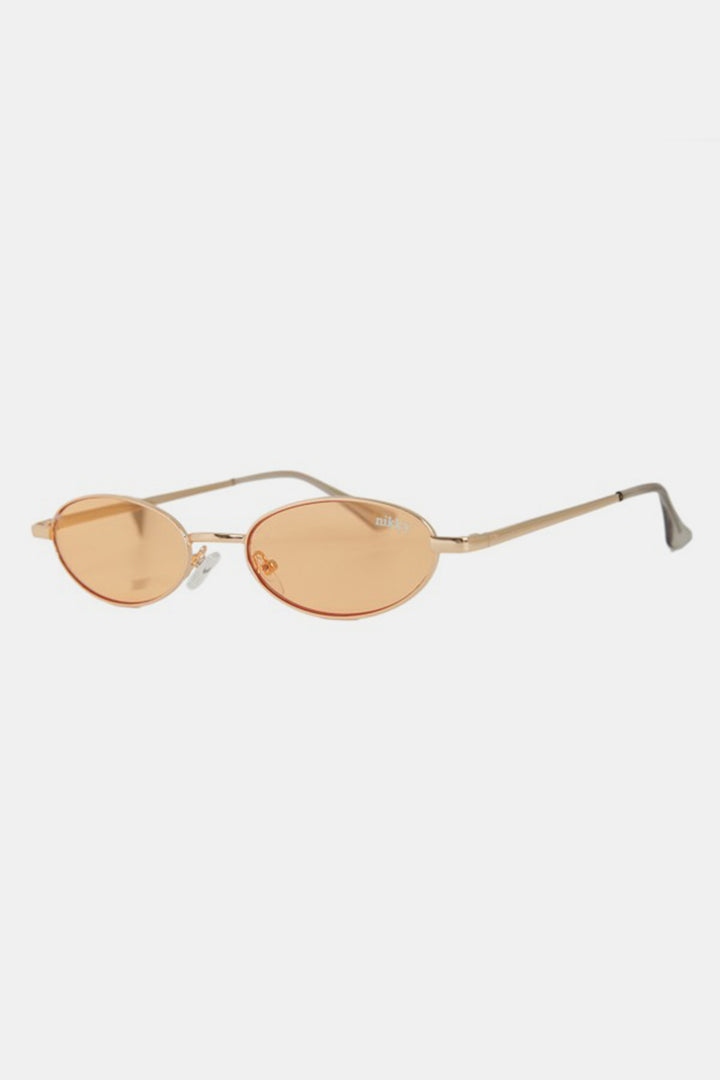 Nicole Lee USA Finley Oval Sunglasses with Metal Frame