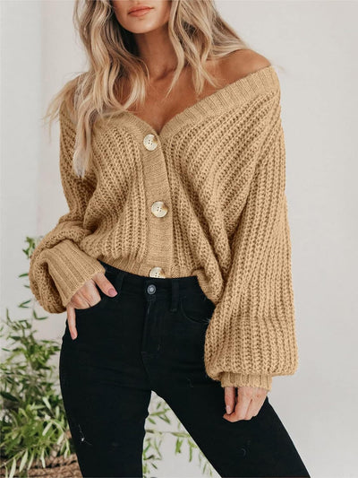 Button Up Long Sleeve Cardigan for Stylish Comfort Wear