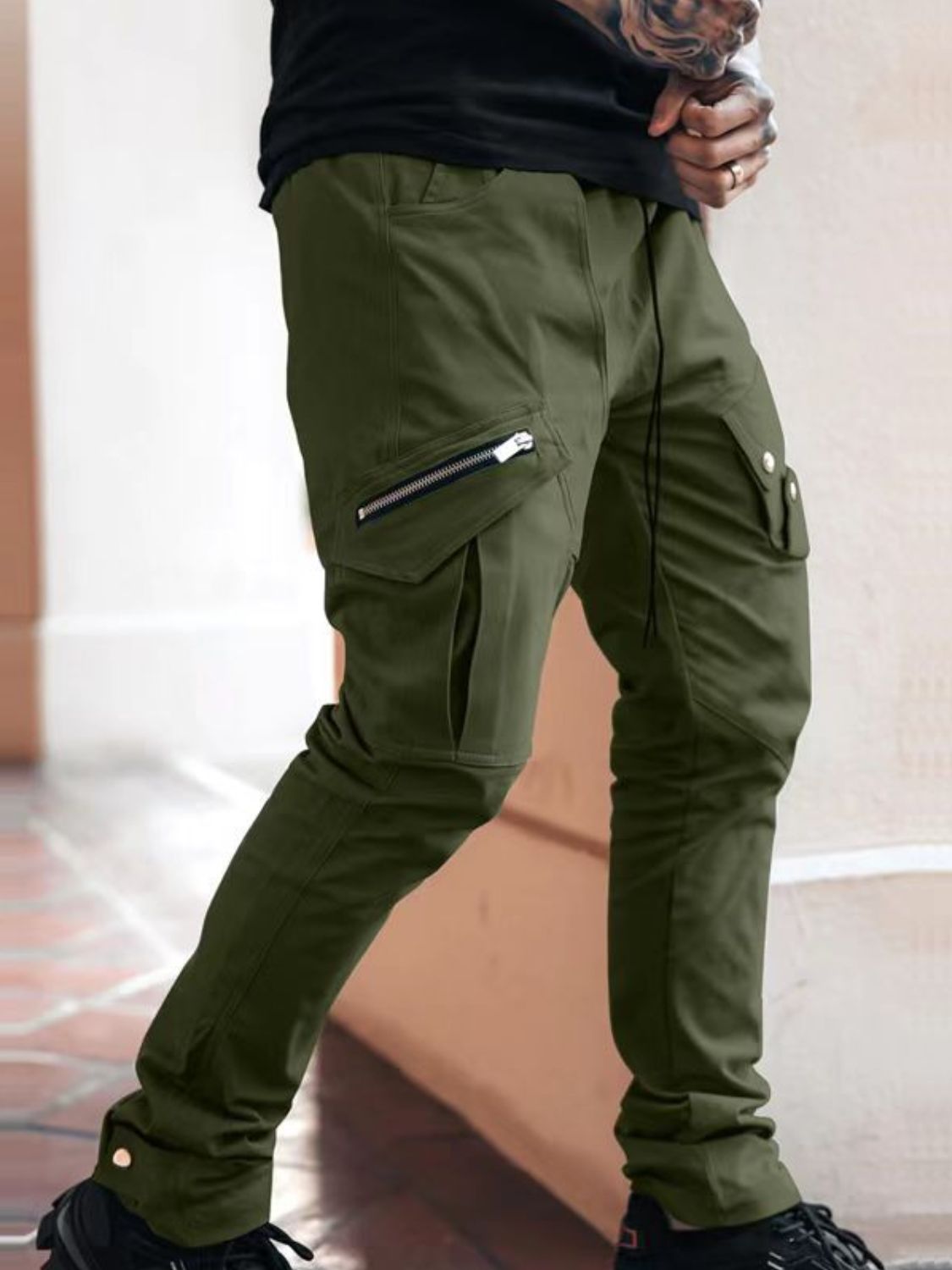Men's Plus Size Pants with Cargo Pockets for Comfort