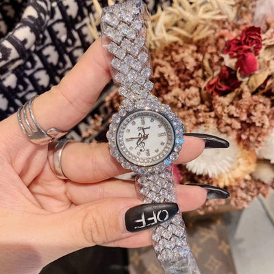 AAA Zircon Elements Leaf Austrian Crystal Bracelet Watch Elegant Timepiece With Crystal Accents