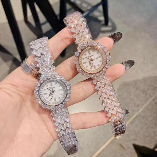 AAA Zircon Elements Leaf Austrian Crystal Bracelet Watch Elegant Timepiece With Crystal Accents