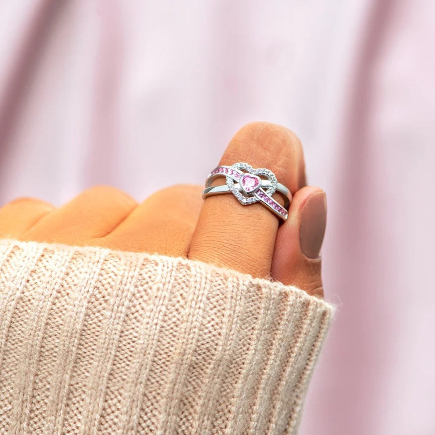Heart Shape Zircon 925 Sterling Silver Ring for Women