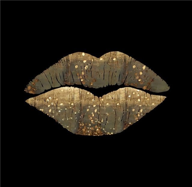 Abstract Gold Luxury Lips - Ruth Envision