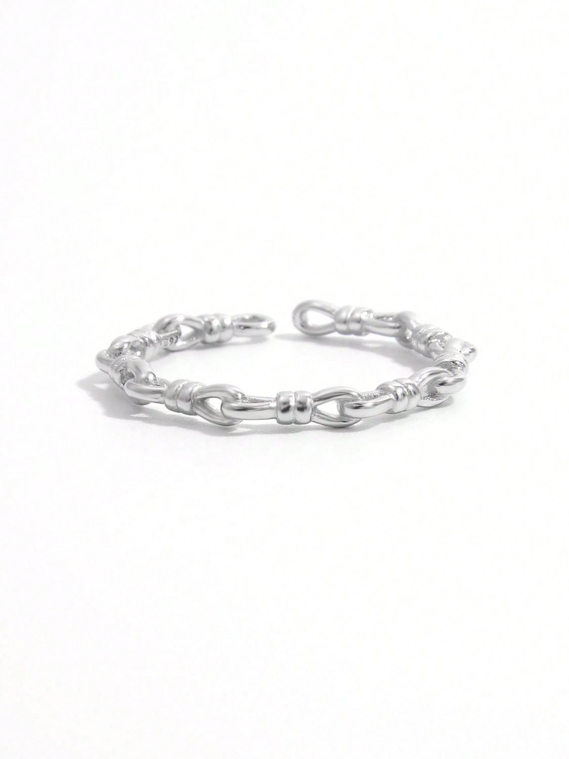 925 Sterling Silver Knot Shape Open Ring for Elegant Style