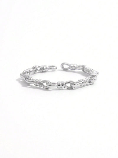 925 Sterling Silver Knot Shape Open Ring for Elegant Style