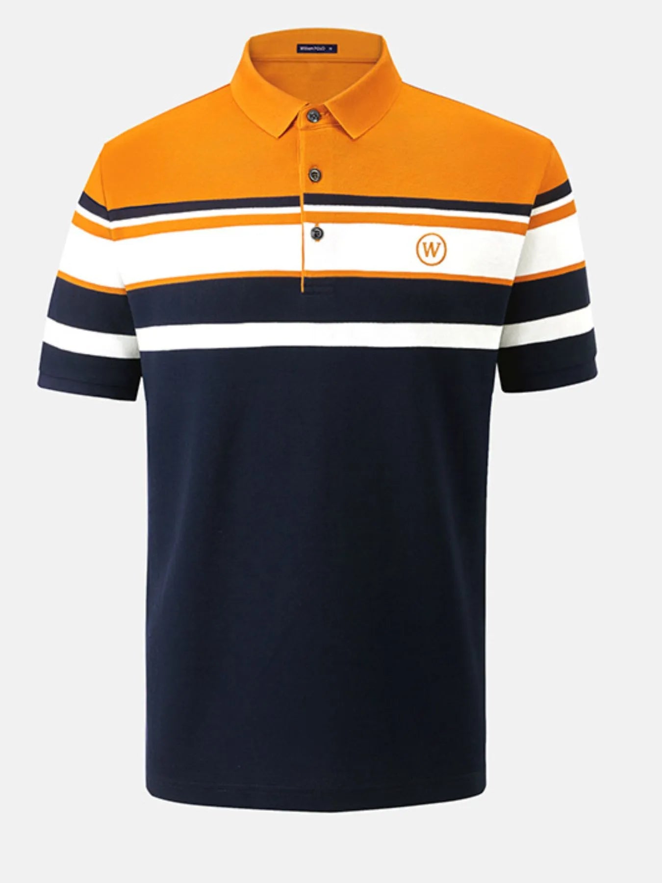 Men's Plus Size Color Block Striped Short Sleeve Polo Shirt