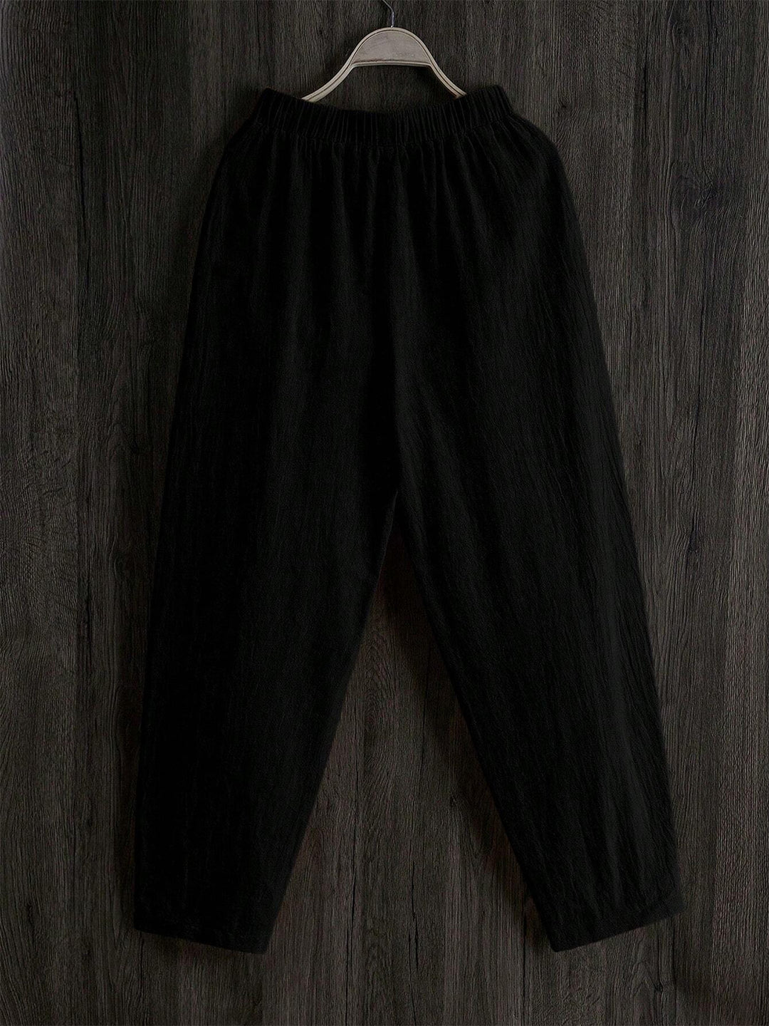 Chic Sheer Elastic-Waist Trousers with Pockets