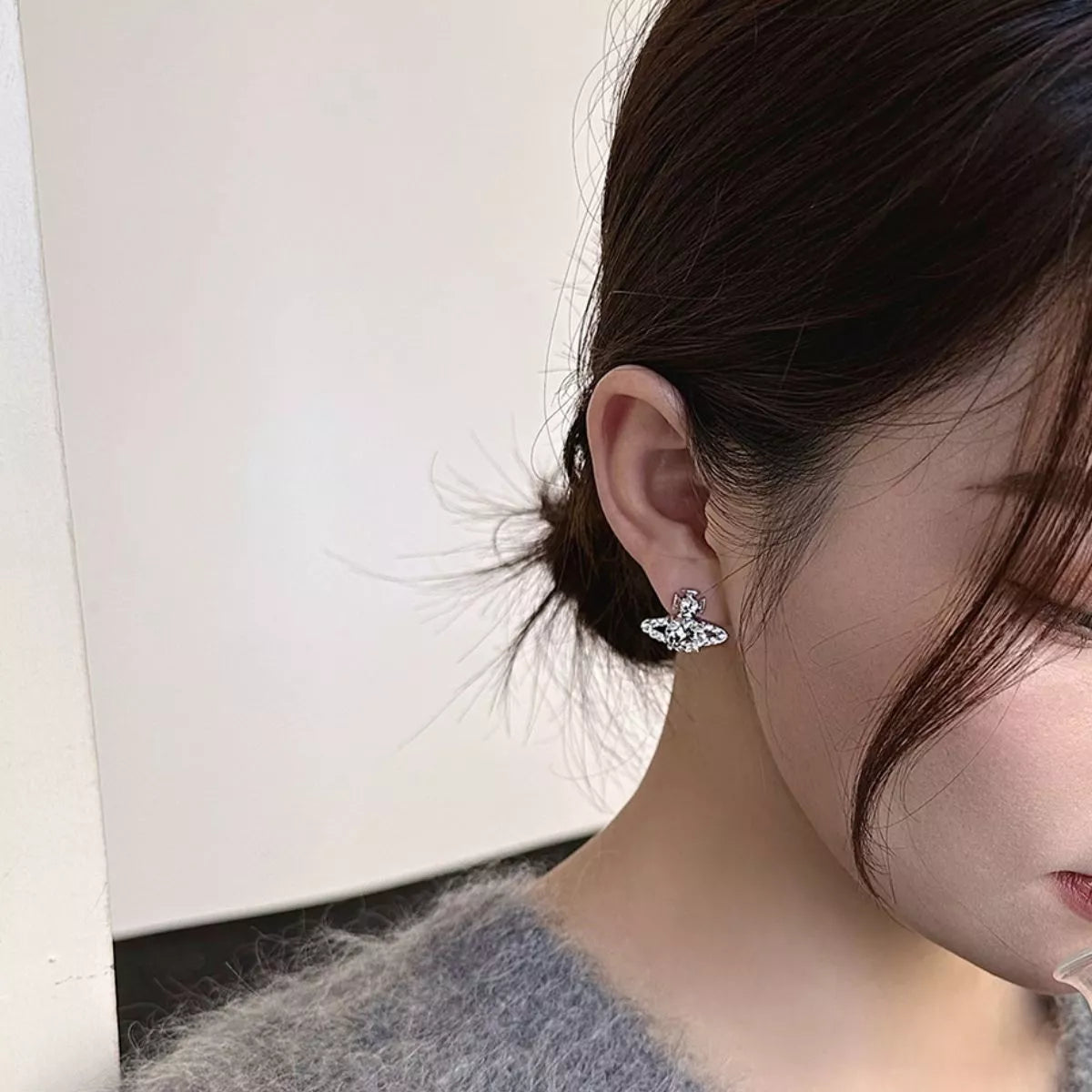 2 Carat Moissanite 925 Sterling Silver Planet Earrings