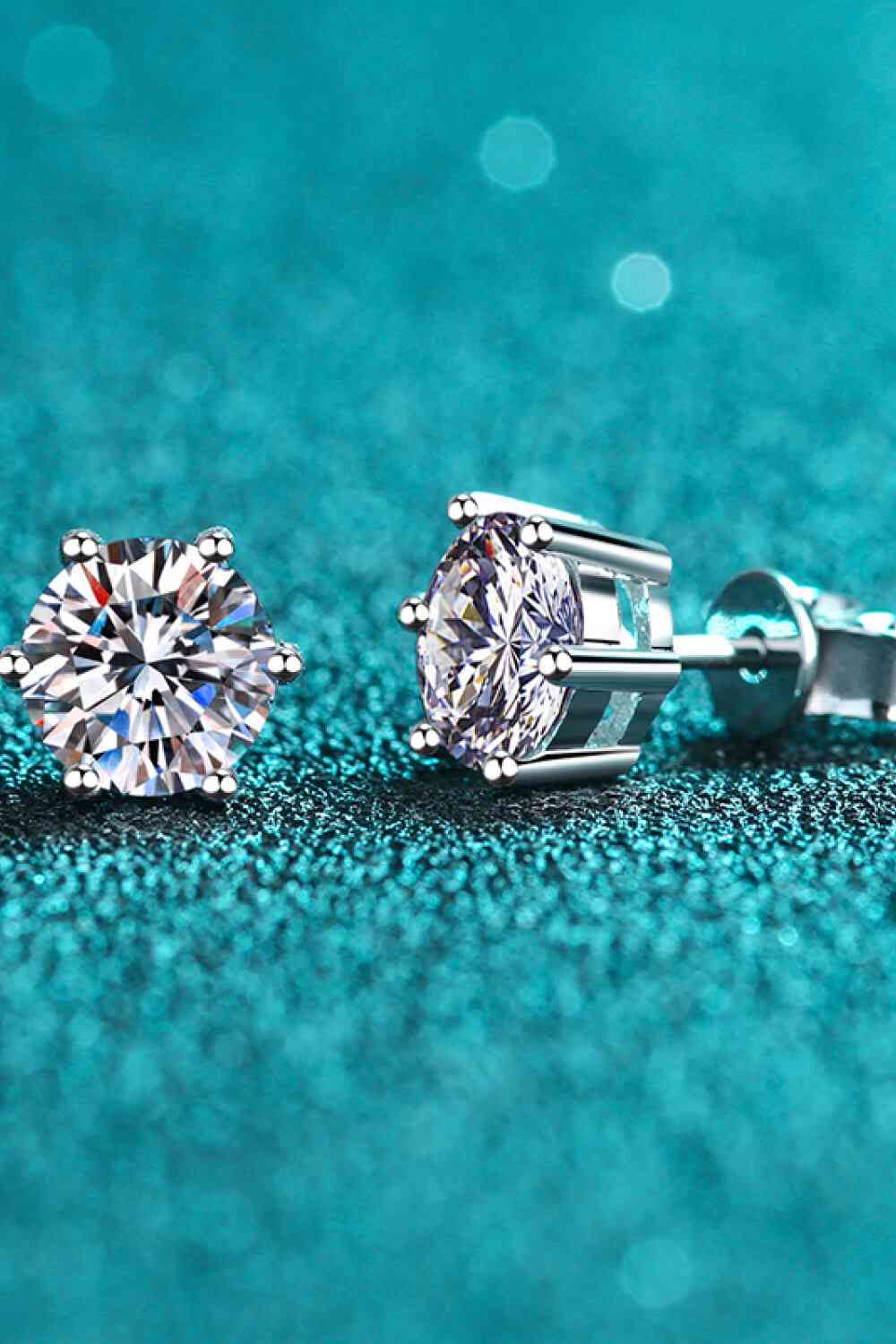 Adored Moissanite Stud Earrings in 925 Sterling Silver