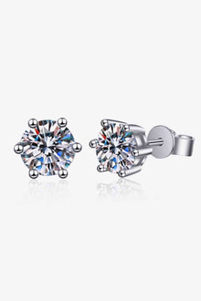 Adored Moissanite Stud Earrings in 925 Sterling Silver