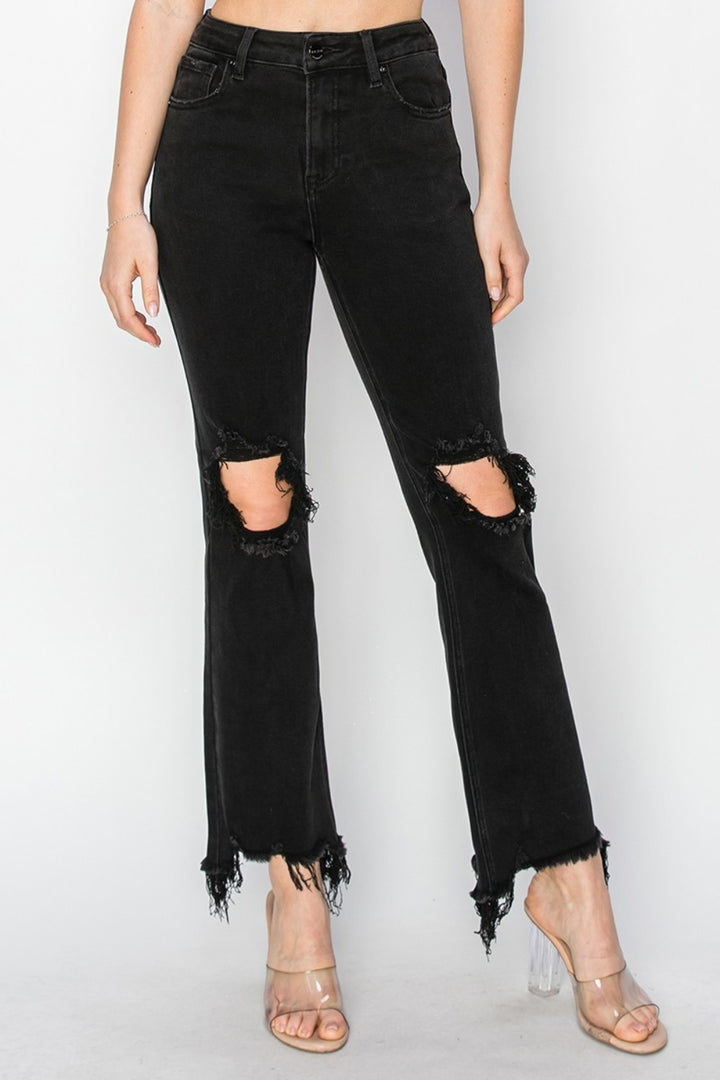 Trendy Distressed Full Length Jeans with Functional Pockets by RISEN