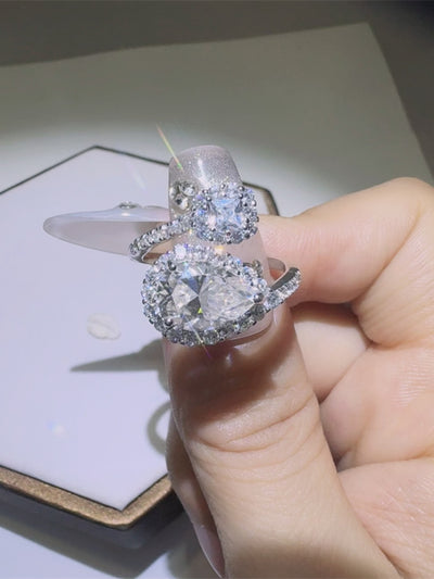 2 Carat Moissanite 925 Sterling Silver Bypass Ring Design