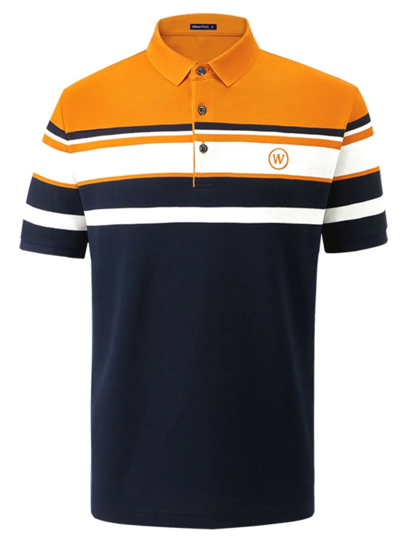 Men's Plus Size Color Block Striped Short Sleeve Polo Shirt