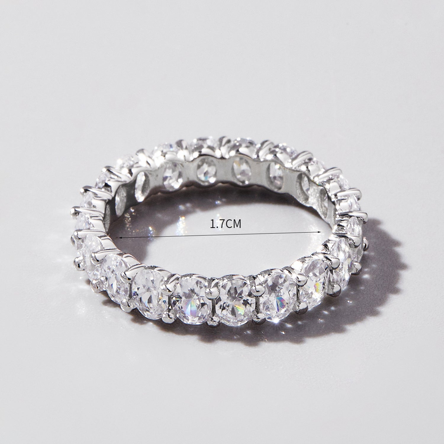 Inlaid Zircon 925 Sterling Silver Ring for Elegant Style