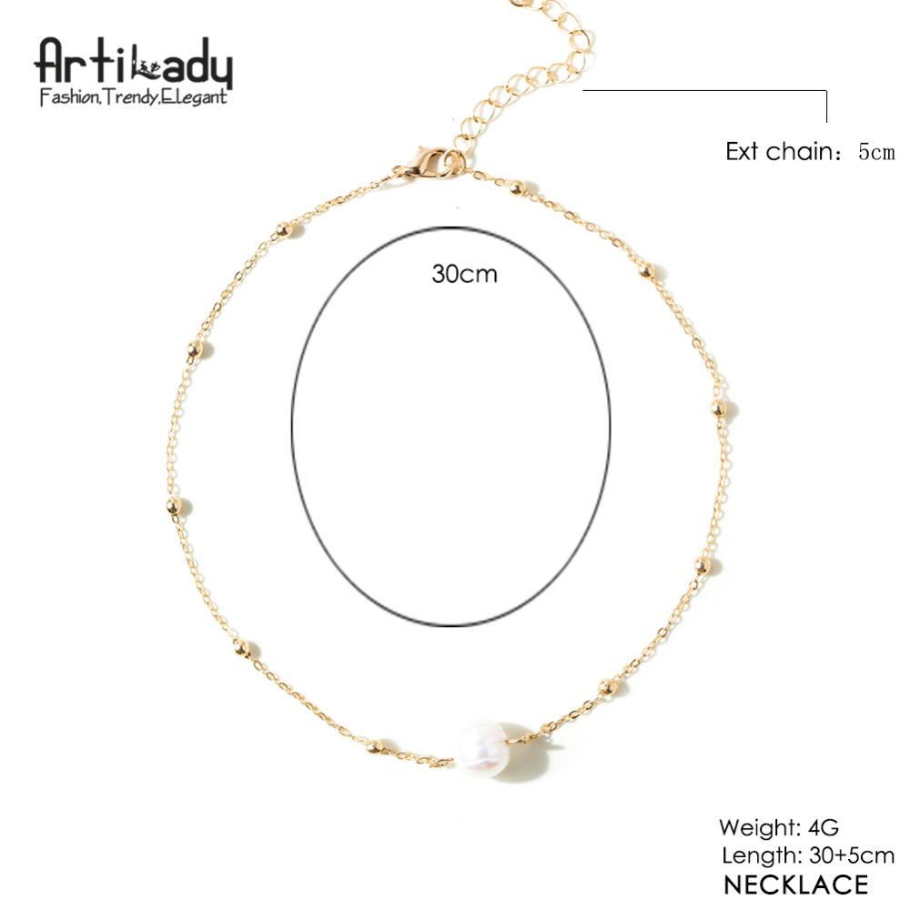 Artilady pearl choker necklace chain with freshwater