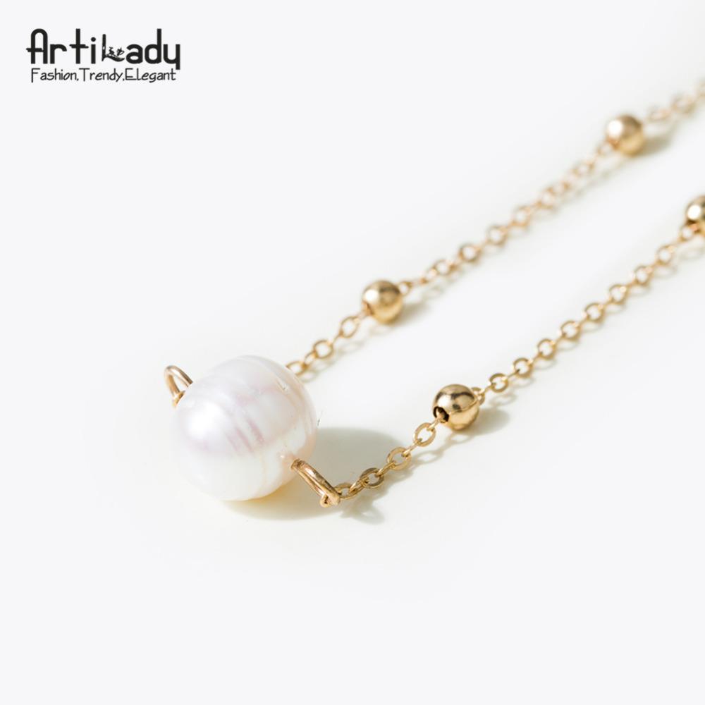 Artilady pearl choker necklace chain with freshwater