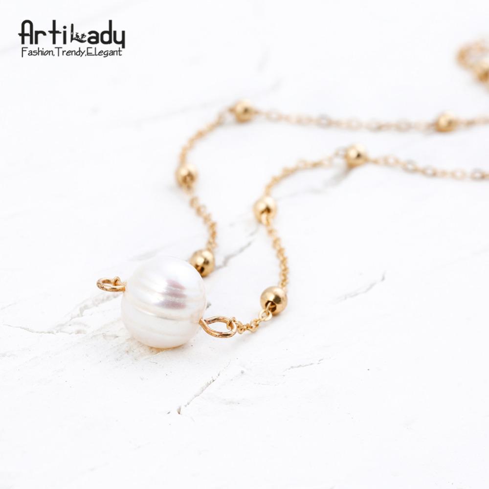 Artilady pearl choker necklace chain with freshwater